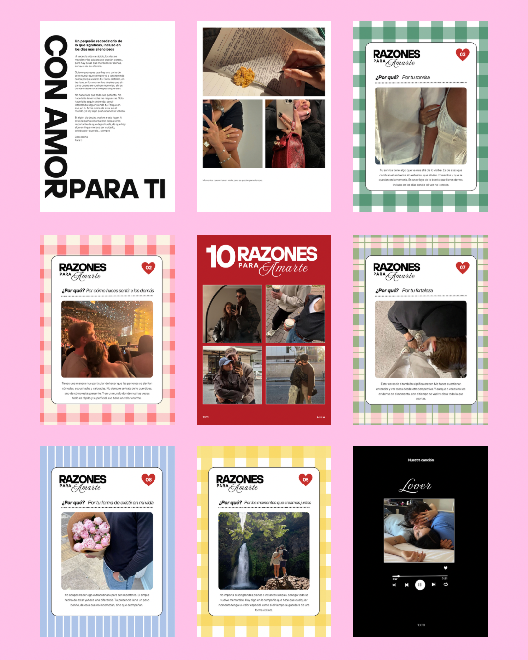Plantilla “Razones para amarte”